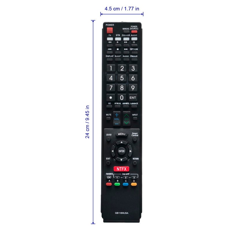 WINFLIKE GB118WJSA Replacement Smart TV Remote Control for Sharp AQUOS TV GB005WJSA GB004WJS GA890WJSA LC60C6600U LC60EQ10U LC60EQ30U LC60LE660U LC70EQ10U LC-70EQ30U LC70SQ17U LC-70SQ17U Sub GB172WJSA - Image 5